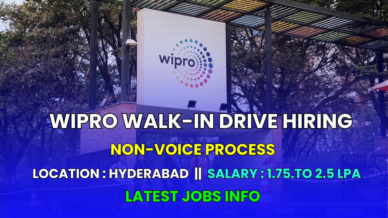 Wipro Walk In Drive For Non Voice Process Latest Jobs Info